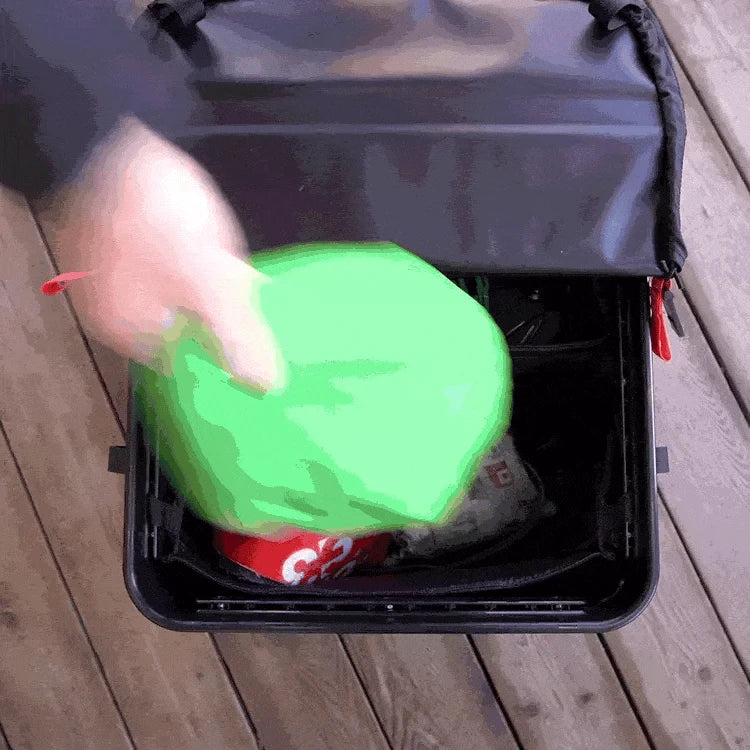 Packing ski gear into a RUX 70L